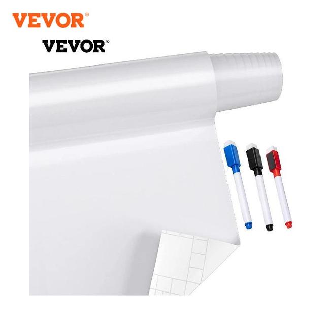 VEVOR White Board Paper 6x4 ft Dry Erase Whiteboard Paper w/ Adhesive Backing Removable Peel and Stick Pet Surface No Ghost for Kids Home and Office